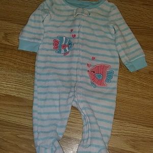 Terry cloth fish stripe pajama